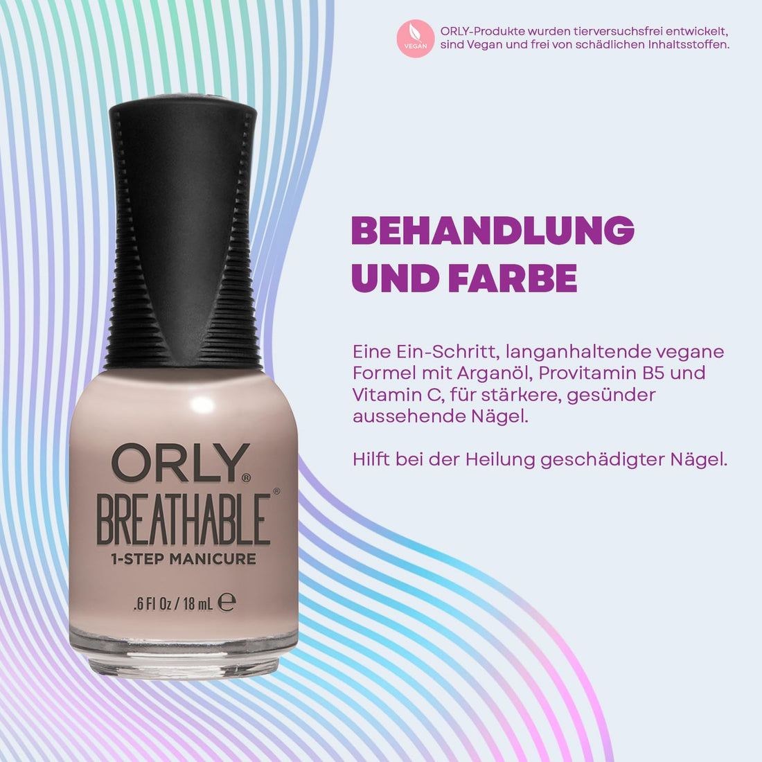 Orly Breathable Nail Color, Staycation, 0.6 Fluid Ounce
