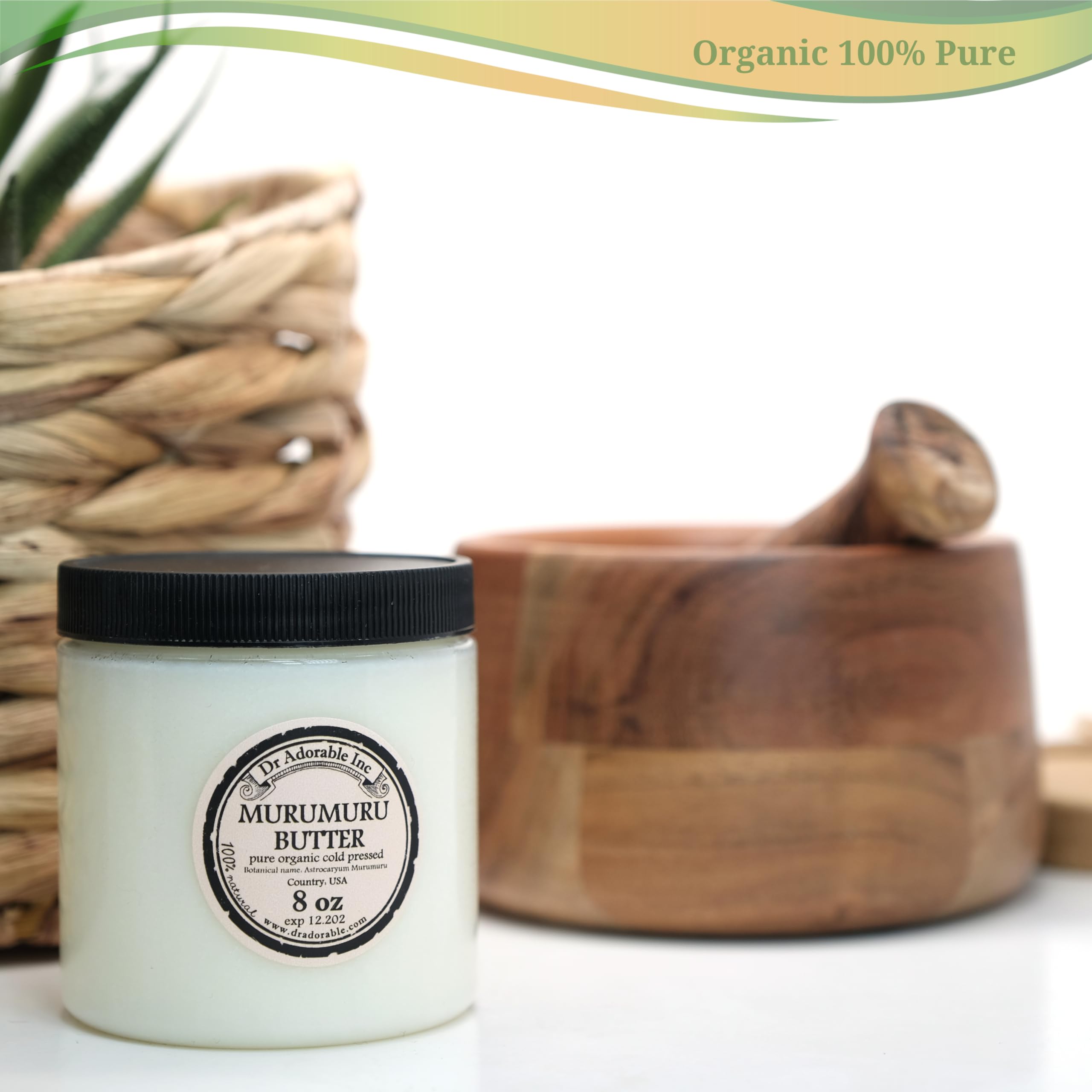 Dr Adorable - 8 oz - Murumuru Butter - Refined Pure Natural Organic Cold Pressed Body Butter Lotion & Soap Making