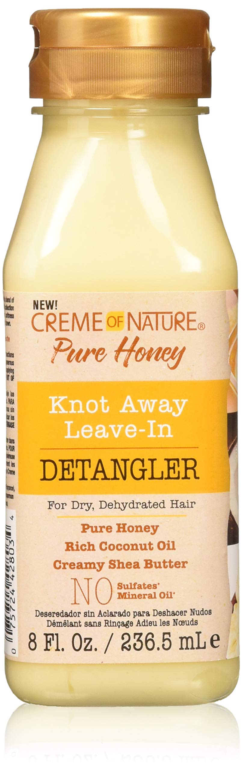 Creme Of Nature Pure Honey Detangler 8 Ounce Leave-In (236ml) (3 Pack)