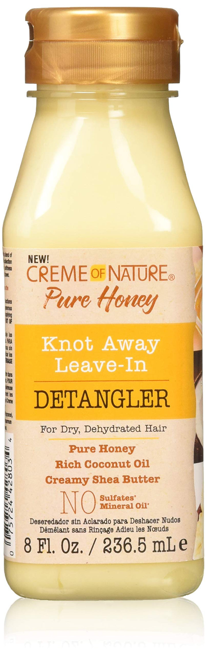 Creme Of Nature Pure Honey Detangler 8 Ounce Leave-In (236ml) (3 Pack)