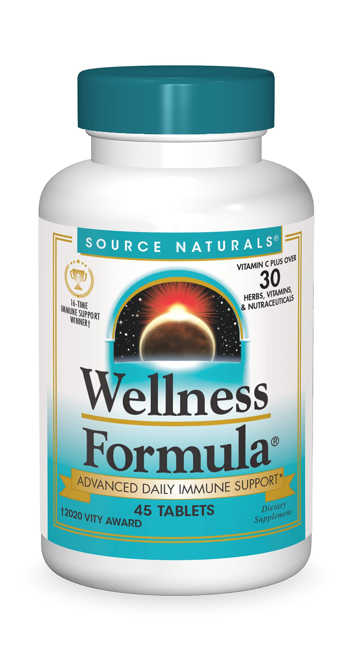 Source Naturals Wellness Formula Bio-Aligned Vitamins & Herbal Defense - Immune System Support Supplement & Immunity Booster - 45 Tablets