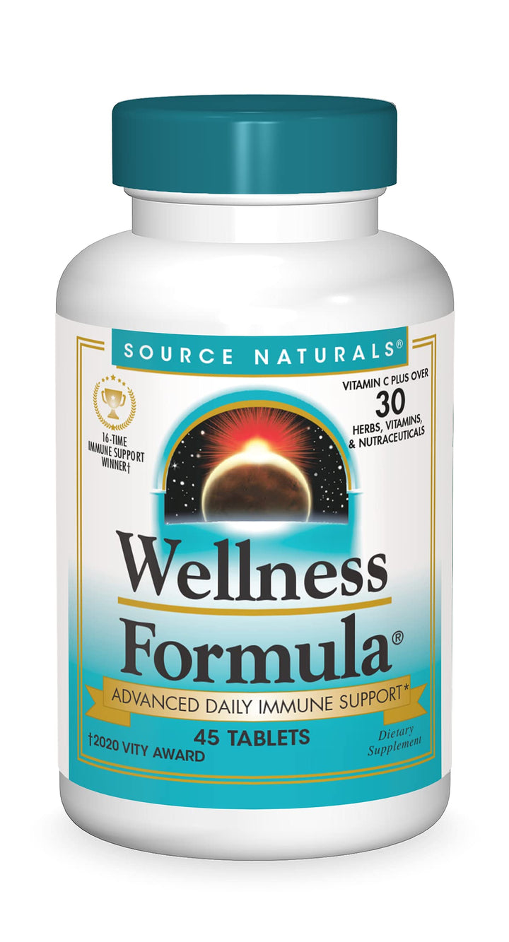 Source Naturals Wellness Formula Bio-Aligned Vitamins & Herbal Defense - Immune System Support Supplement & Immunity Booster - 45 Tablets