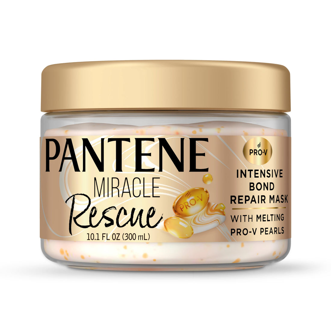 Pantene Miracle Rescue Hair Mask, Intensive Bond Repair with Melting Pro-V Pearls, Melts Away Damage, Builds Bonds, Strengthens Against Damage, Deep Conditioning for Dry Damaged Hair, 10.1 fl oz
