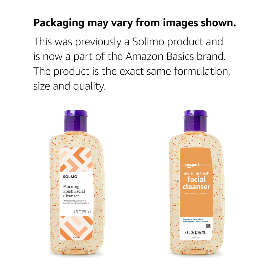 Amazon Brand - Solimo Morning Fresh Facial Cleanser with Ginseng and Vitamin C, 8 fl oz