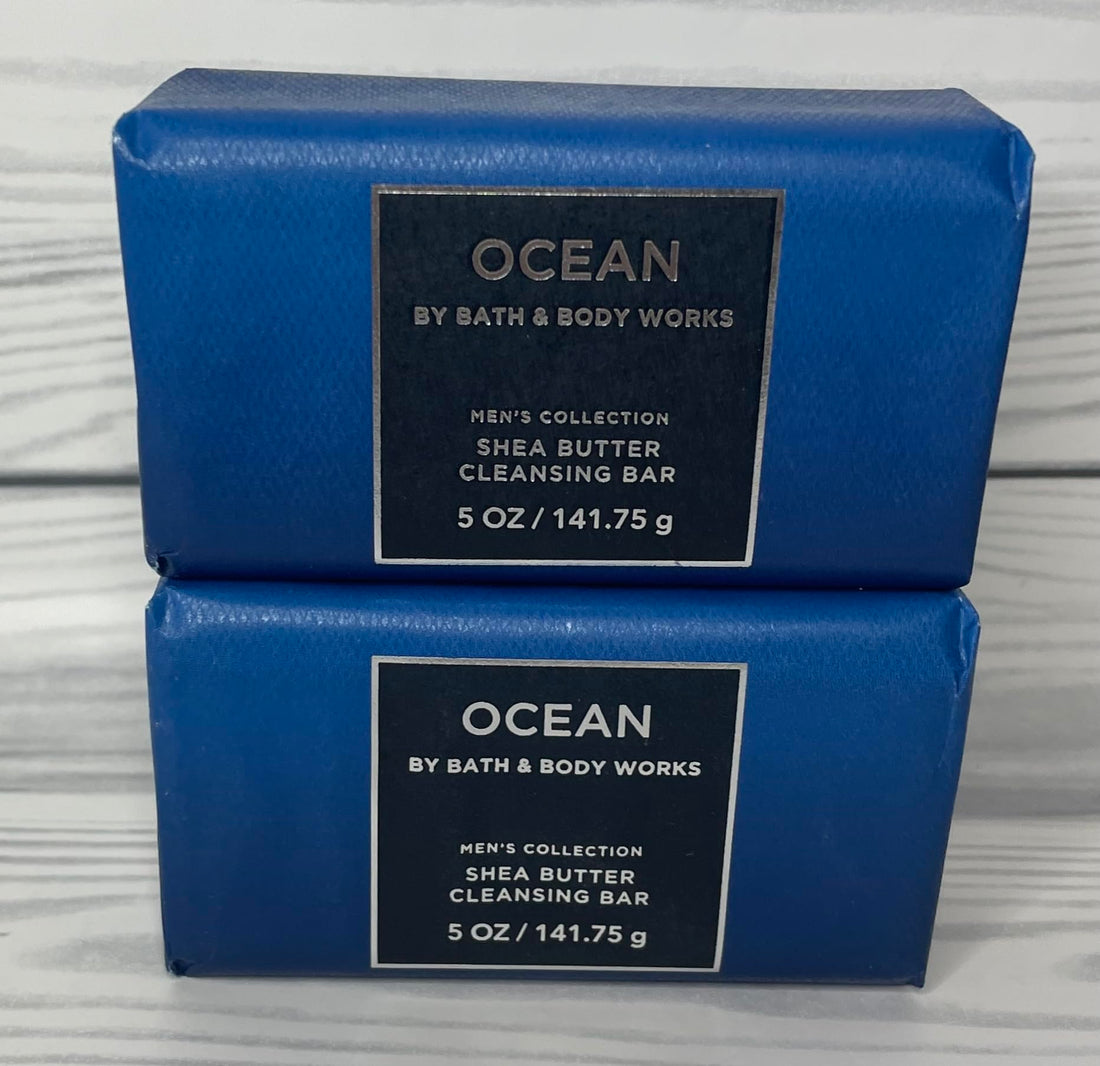 Bath and Body Works Ocean Shea Butter Cleansing Bar Soap 4.2 oz Each Pack of 2