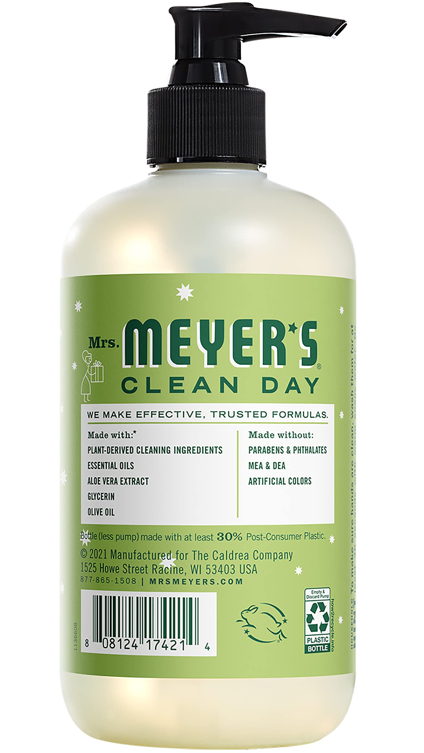 Mrs. Meyer's Clean Day Liquid Hand Soap, Cruelty Free and Biodegradable Formula, Iowa Pine Scent, 12.5 oz- Pack of 2