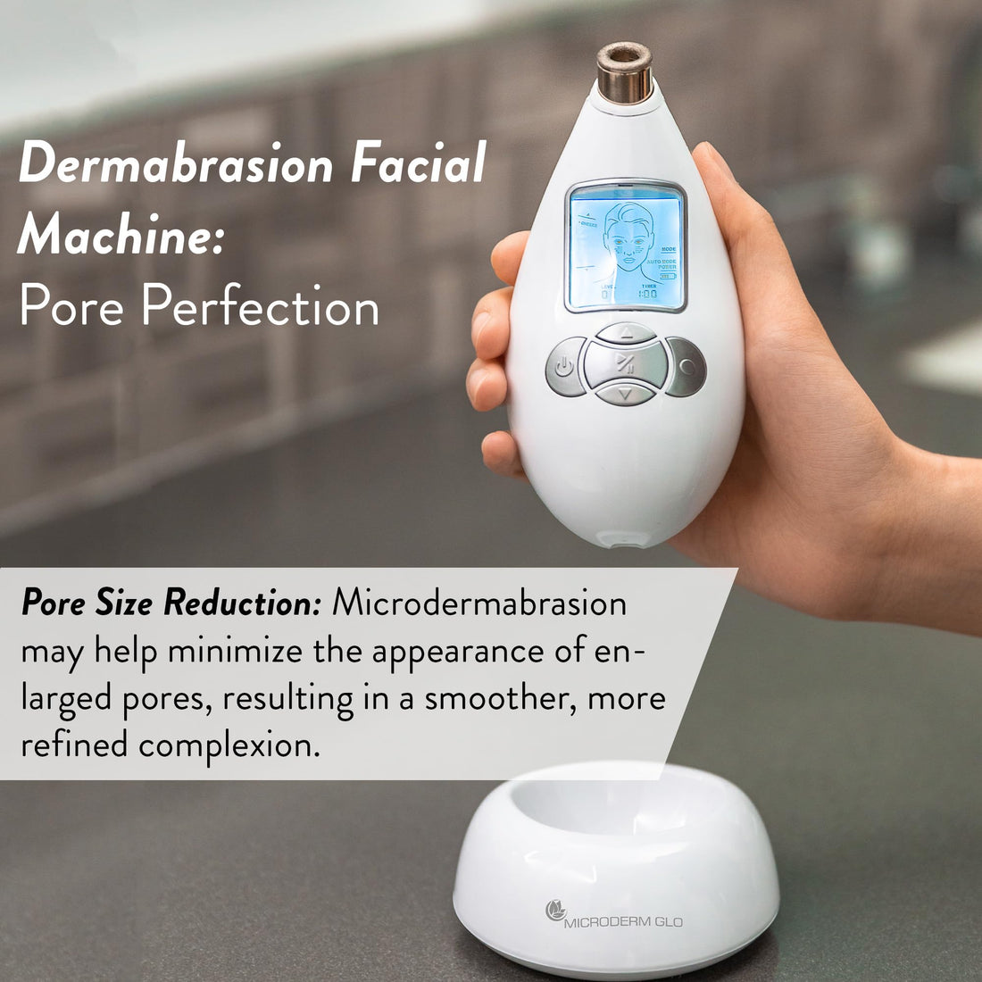 Microderm GLO Diamond Microdermabrasion System by Nuvéderm - #1 Advanced Home Facial Treatment Machine, Clinical Dermabrasion Anti-Aging Care, Perfect Blackhead Remover & Exfoliating Skincare Solution