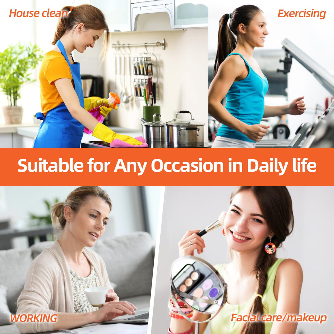 iFwevs 50PCS Multicolor Seamless Toddler Hair Cotton Seamless Ponytail Holders,No Damage Elastics Hair Bands for Thick Heavy &Curly Hair…