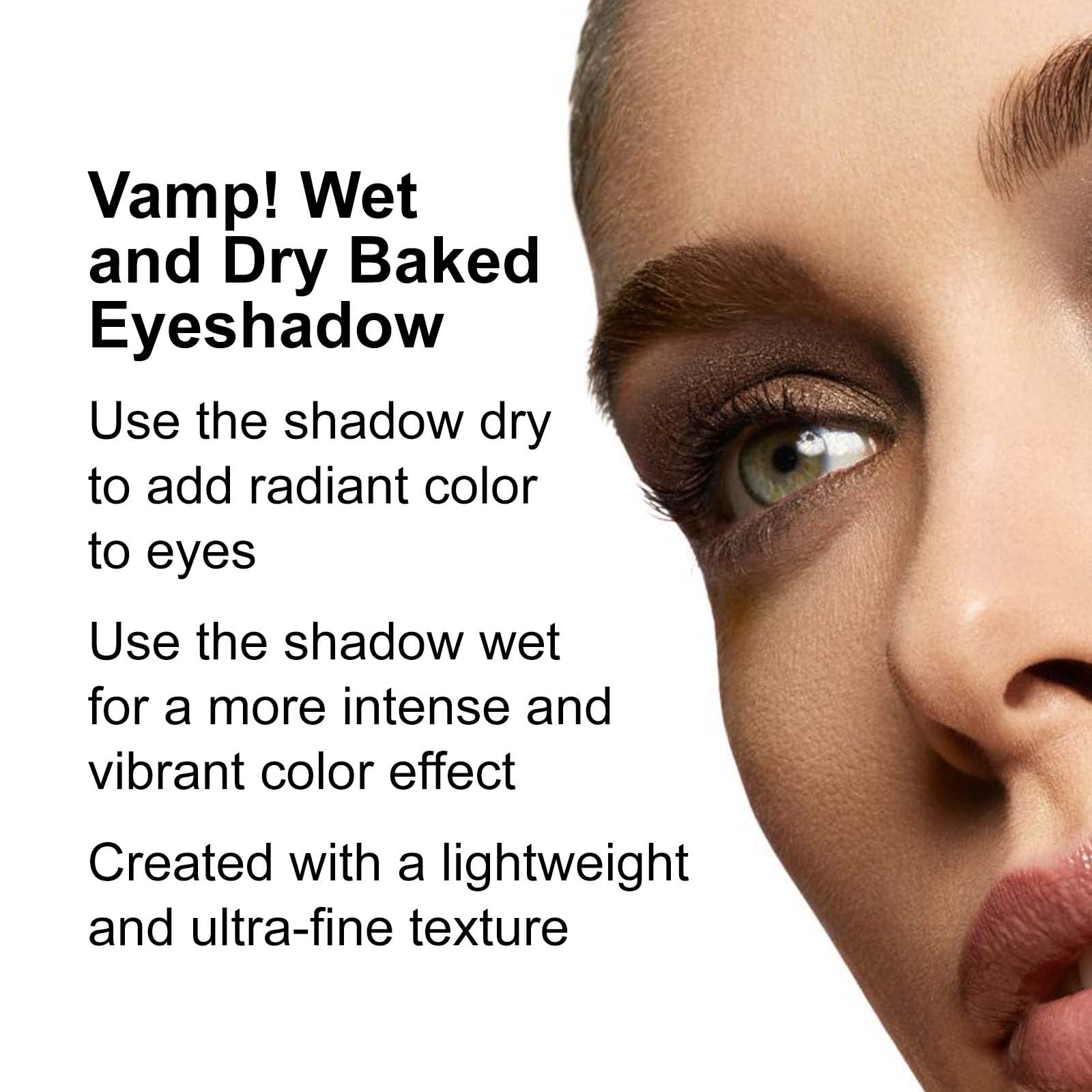 Pupa Milano Vamp! Wet And Dry Baked Eyeshadow - Radiant And Vibrant Effect - Low Allergy Risk, Ophthalmologically Tested, Paraben Free, Wet And Dry Dual Use - 305 Anthracite Grey - 0.035 Oz