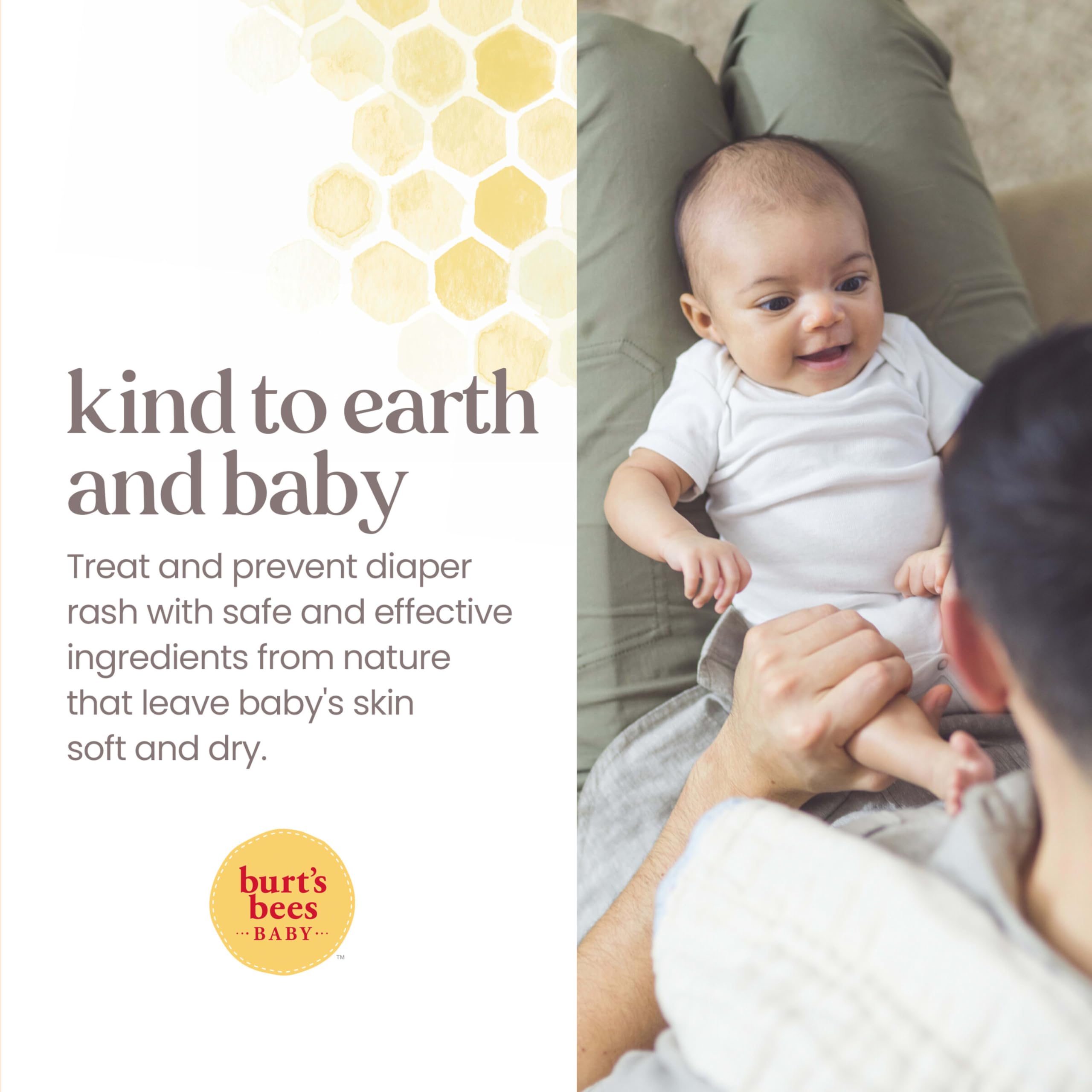 Burt's Bees Baby Diaper Rash Ointment, Maximum Strength, 40% Zinc Oxide, 100% Natural Origin, Pediatrician Tested, Net Weight 3 Ounces , Pack of 2