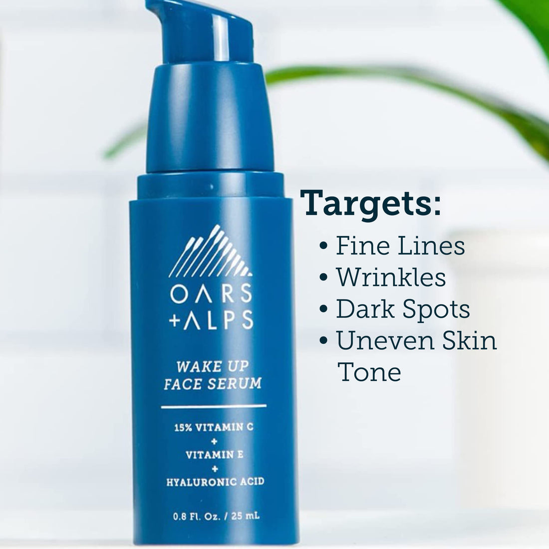 Oars + Alps Anti Aging Vitamin C Serum for Face, Made with Vitamin C, Hyaluronic Acid, and Vitamin E, 0.8 Fl Oz