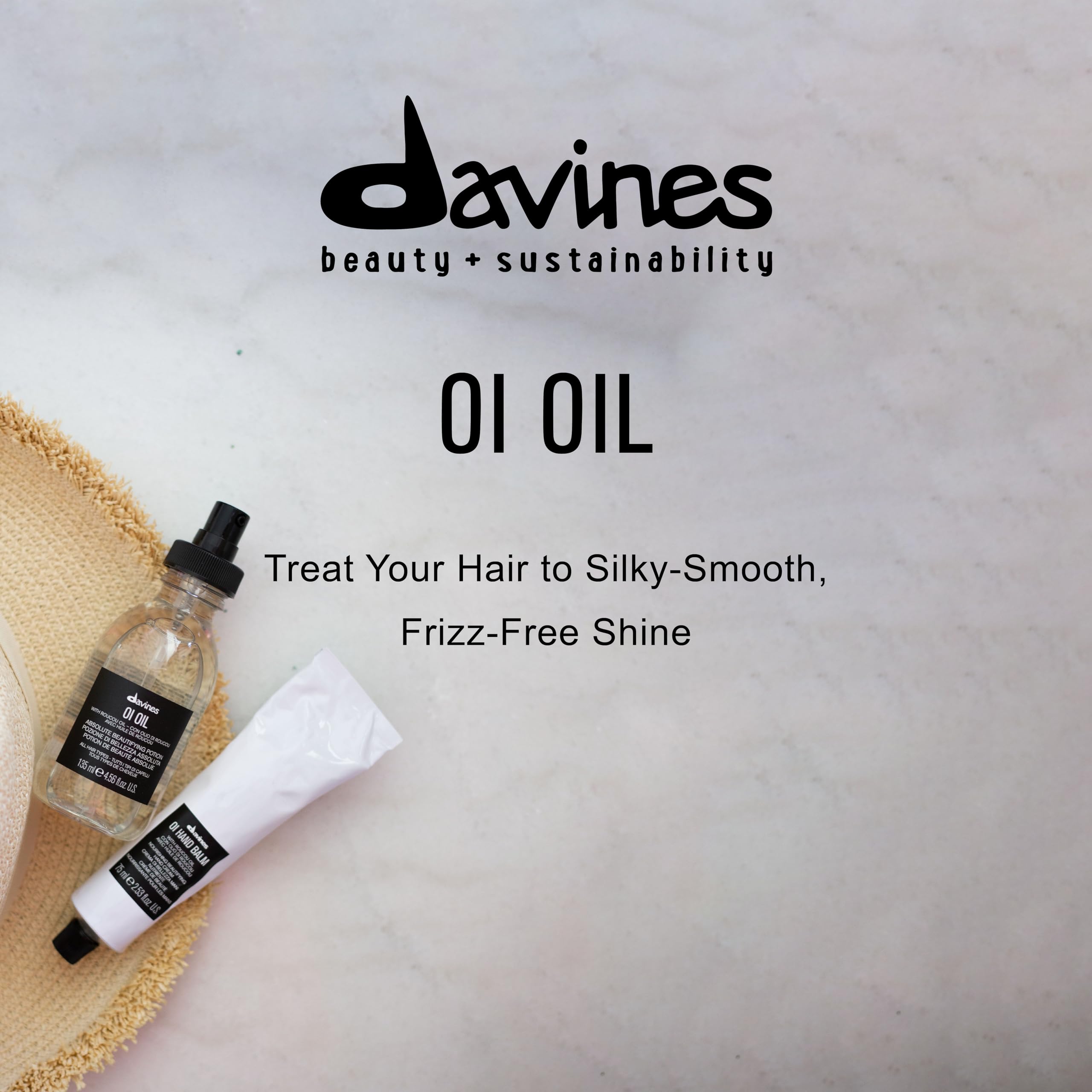 Davines OI Oil | Weightless Hair Oil Perfect for Dry Hair, Coarse & Curly Hair Types | Anti-Frizz for Soft, Shiny Hair | 135 ml (4.56 Fl Oz)