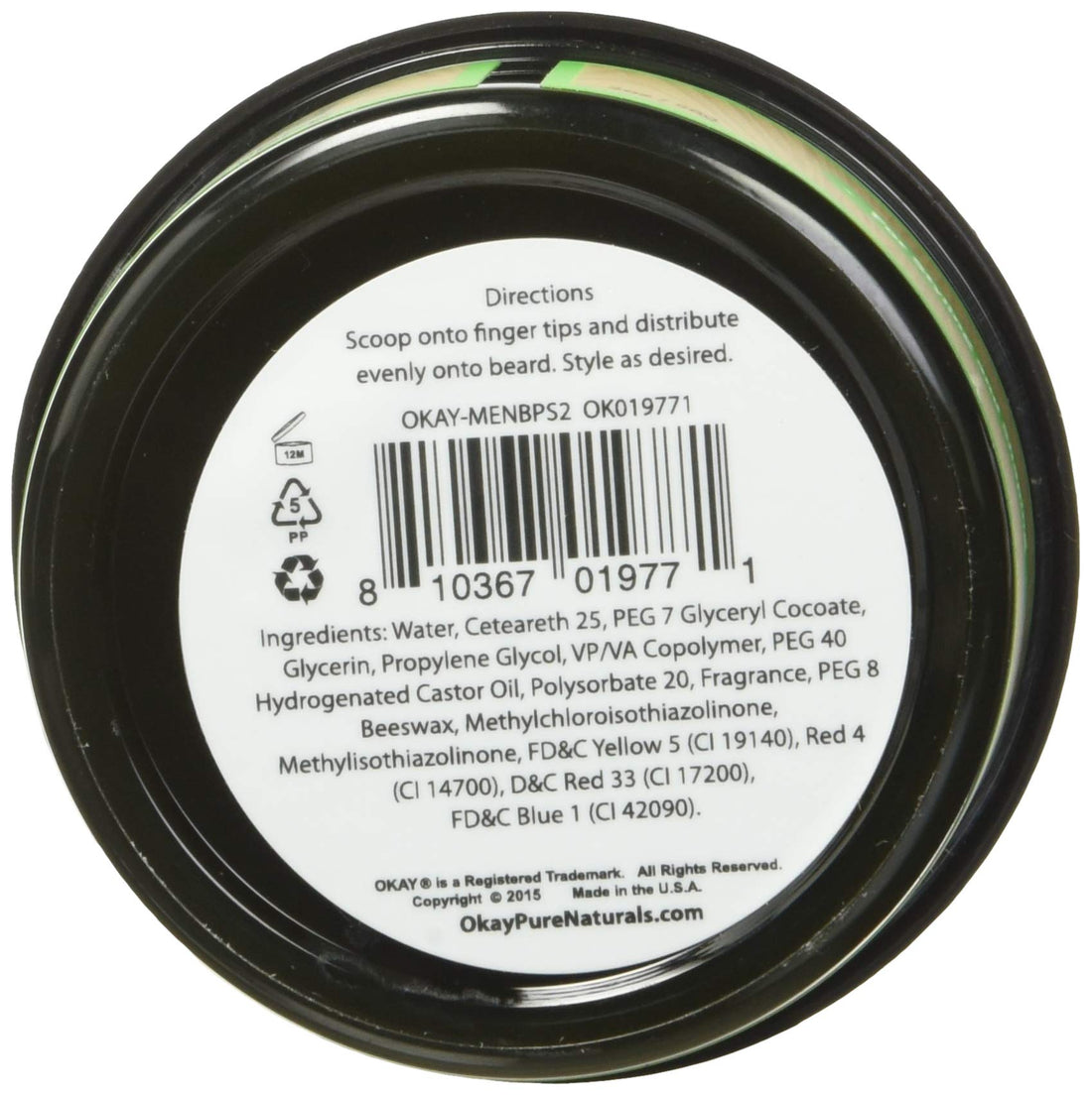 OKAY Men's Super Hold Beard Pomade, 2 Ounce