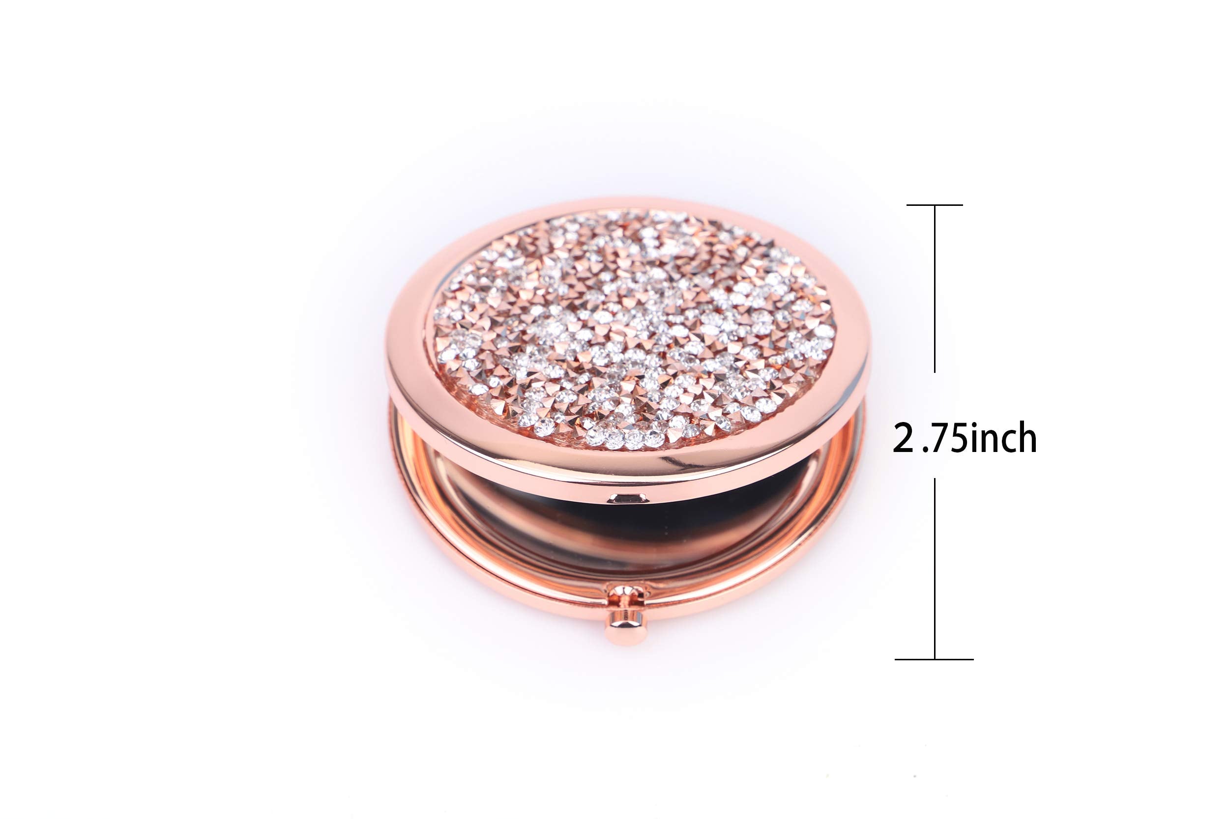 BangBangSing Magnifying Compact Cosmetic Mirror 2.75 Inch Round Handheld Travel Pocket Makeup Mirror