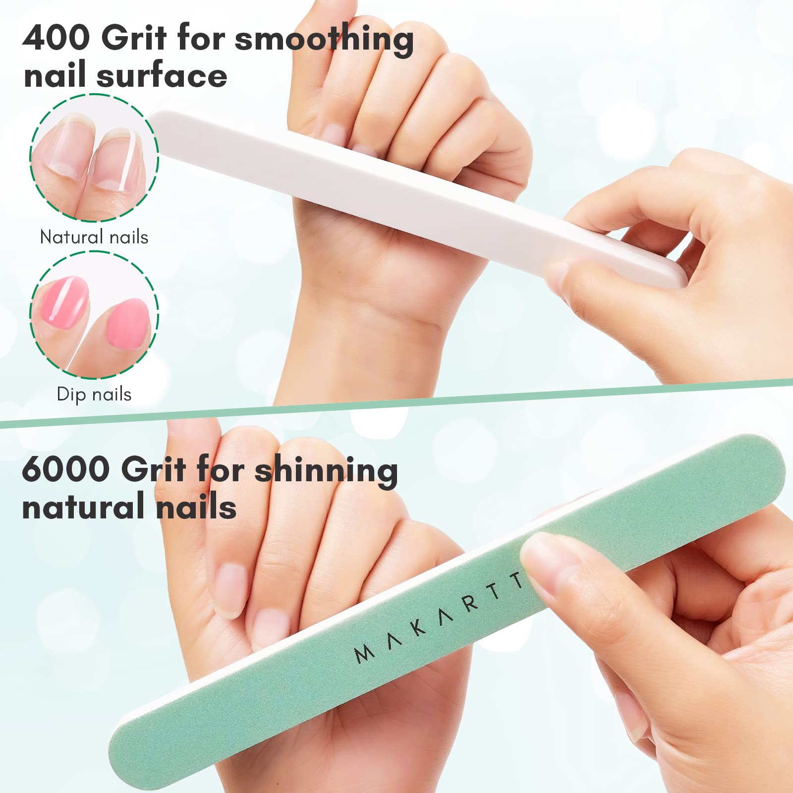 Makartt Nail Buffer Block 10pcs Nail Buffer and Shine Kit Nail Shine Buffer for Natural Acrylic Nails Buffer Polisher Nails Fingernail Buffer Nail File Nail Smoother 400/6000 Grit