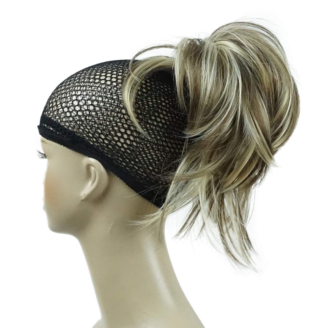 Lydell Lydell Adjustable Messy Style Ponytail Hair Extension Synthetic Hairpiece with Jaw Claw Amzing Shape For You #AB461 Brown Highlighted