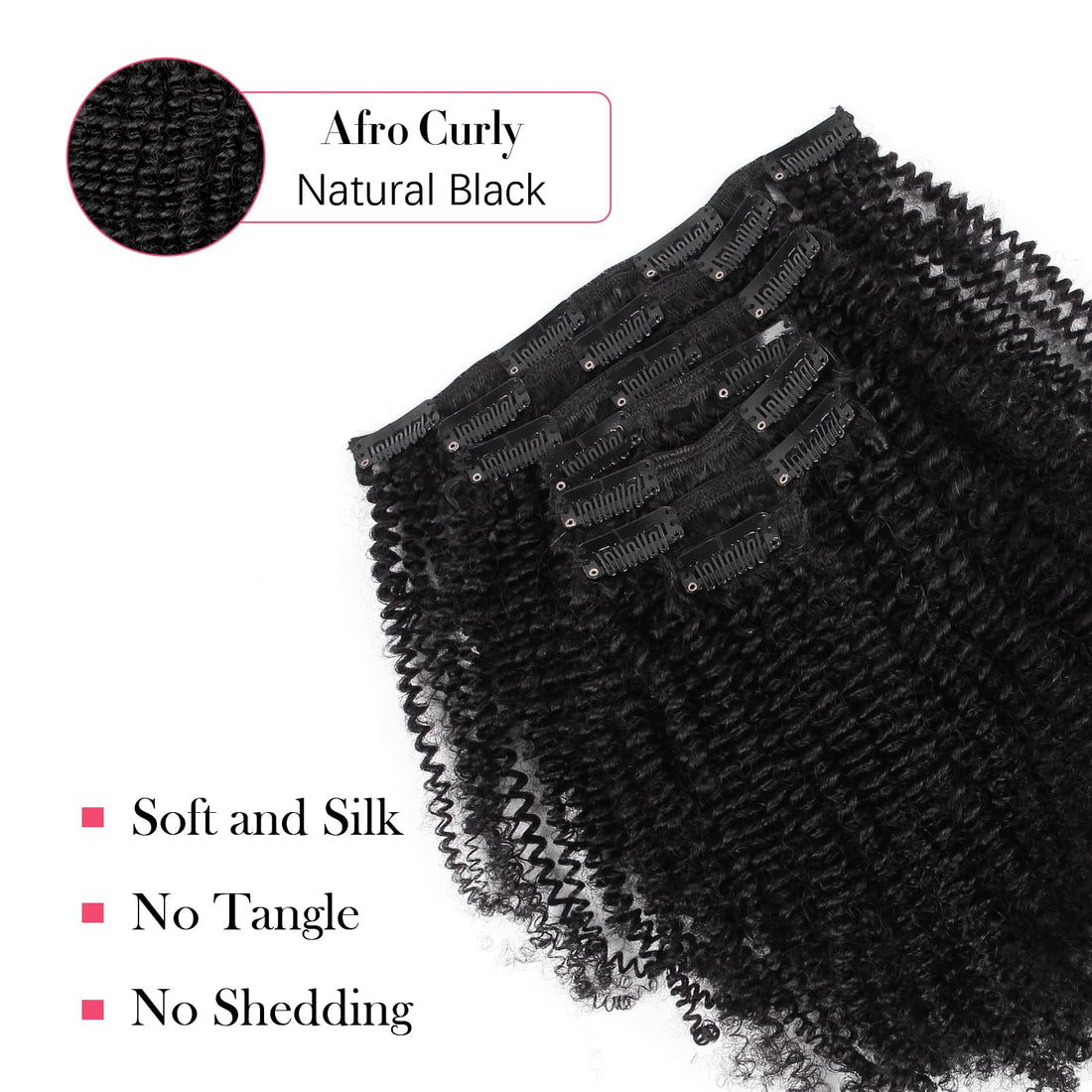 Sassina Top 8A Grade Remy Hair Extensions Clip in For Black Women Natural Black Afro Kinky Coily Clip in Human Hair Double Wefts 120 Grams 7 Pieces/Set With 17 Clips 4AC 12 Inch: 12 inch, Afro Coily