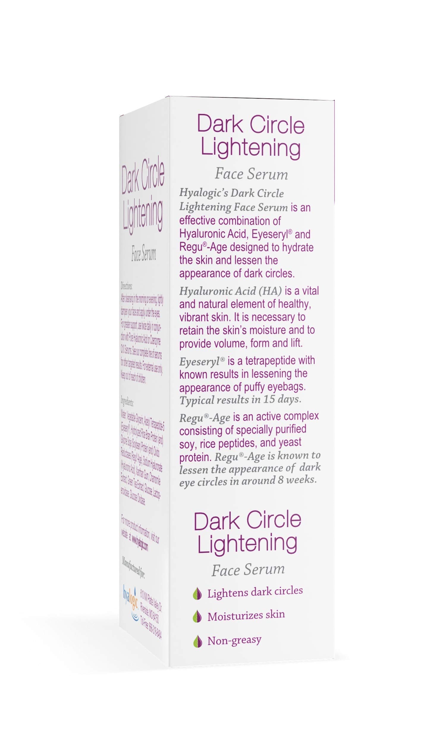Hyalogic Episilk DCL Serum - Dark Circle Lightening Face Serum With Hyaluronic Acid - 1 Ounce