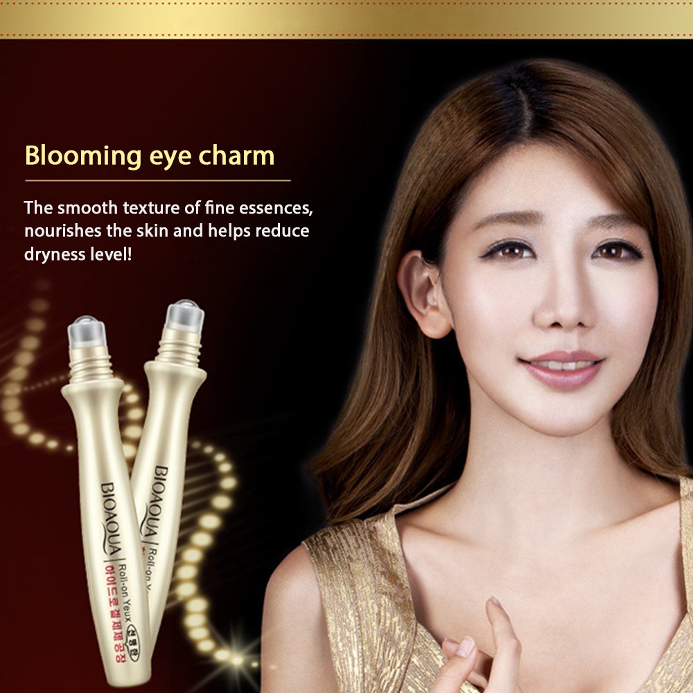 Gold Collagen Essence Eye Cream Anti Dark Circle Wrinkle Repairing Ball-Pen Plant Extracts Moisturize Charm