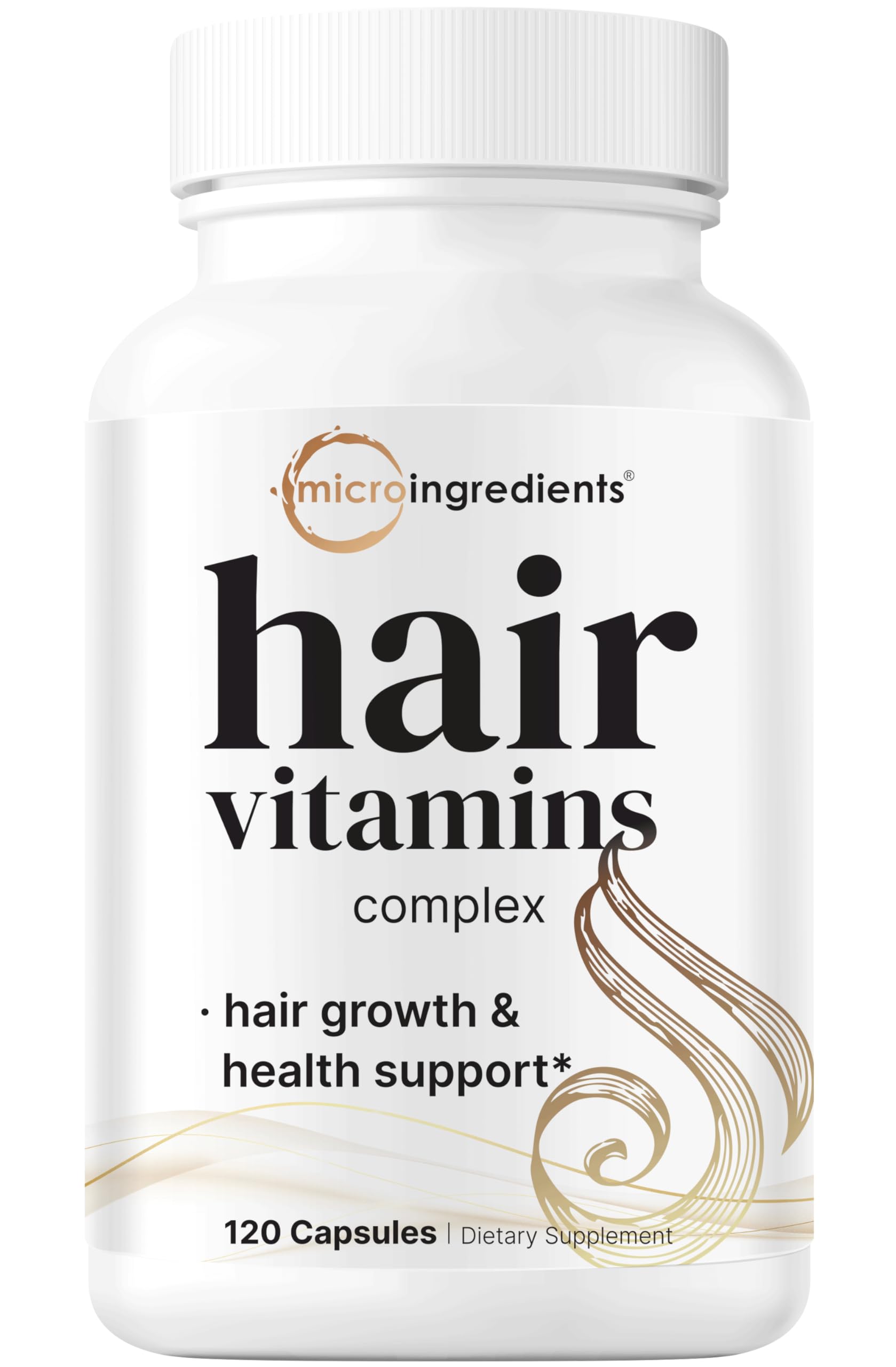 Hair Growth Vitamins Complex, 120 Capsules | 14-in-1 Formula with 5,000mcg Biotin, Collagen, Keratin, Vitamin C, Saw Palmetto & More | Vitaminas Para El Cabello | Promotes Natural Growth & Thickness