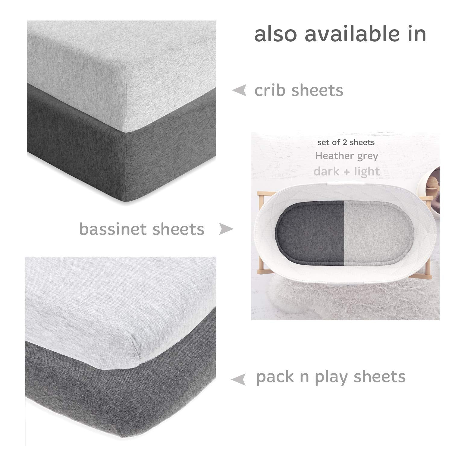 Cuddly Cubs Changing Pad Covers – 2 Pack – Snuggly Soft Plush Cotton Changing Table Covers for Boy, Girl – Fits Perfectly on Summer Infant and Other 16 x 32 Baby Changing Table Pads – Heather Grey