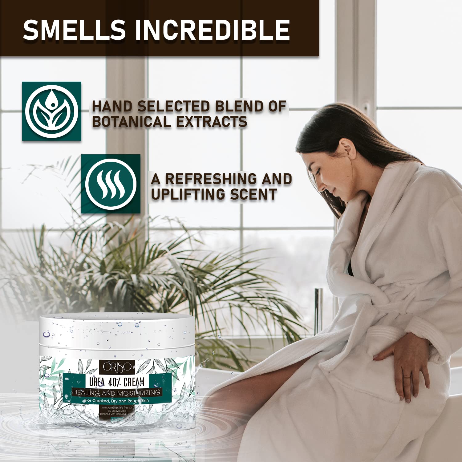 Urea Cream 40 Percent - Intensive Hydration for Dry and Cracked Heels, Feet, Hands, Elbows and Knees - Callus Remover for Women with Salicylic Acid - Helps Athletes Foot - Foot Odor - 4 oz