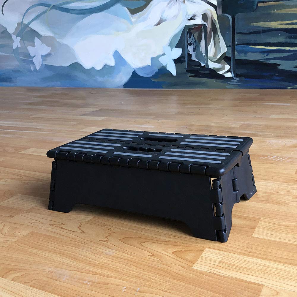 5 inch Lightweight Portable Folding Step - Great for Kitchen, Bathroom, Bedroom, Kids or Adults -Opens Easy with One Flip