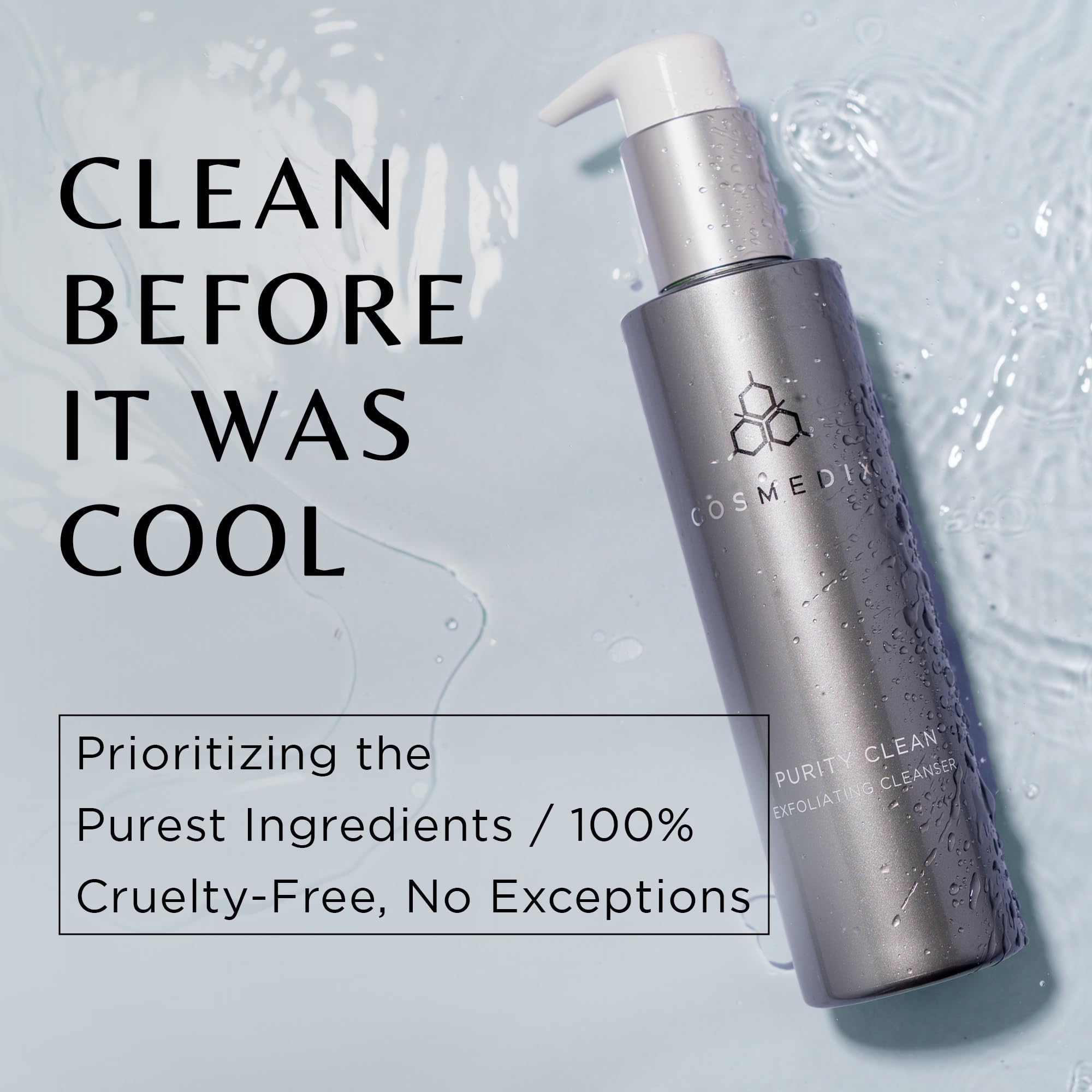 COSMEDIX Purity Clean Exfoliating Cleanser, Removes Oil & Impurities, L-Lactic Acid & Tea Tree Oil, Cruelty Free & Gluten Free