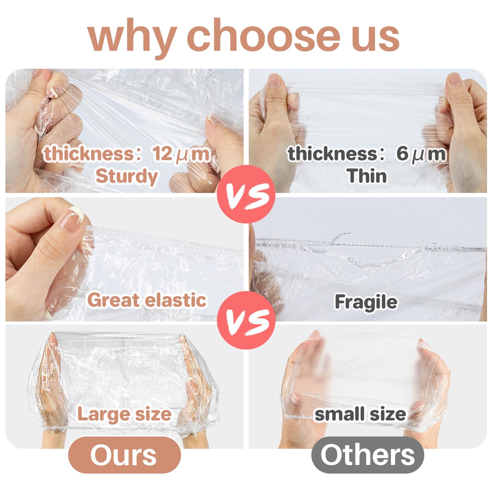 MAQIHAN 100 Disposable Shower Caps Unisex - Large Plastic Hair Caps for Deep Conditioning Shower Cap Reusable Waterproof for Women Men Hair Treatment Bath Cap for Long Hair Travel Essentials