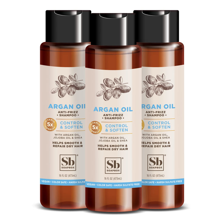 SoapBox Soaps Shampoo, Argan Oil with Shea Butter, 3 Count