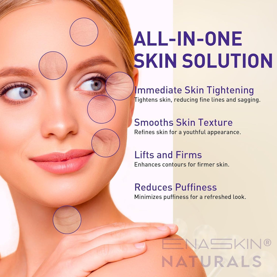 Enaskin Naturals Instant Firmx Temporary Face Eye Tightener - Rapid Face Lift Cream for Fine Line & Deep Wrinkles and Pores Within Mins - Wrinkle Filler with Polypeptide & Collagen