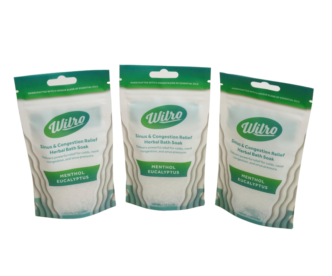 Wilro Soothing, Aromatic Bath Salts, 3 Pack, Menthol Eucalyptus