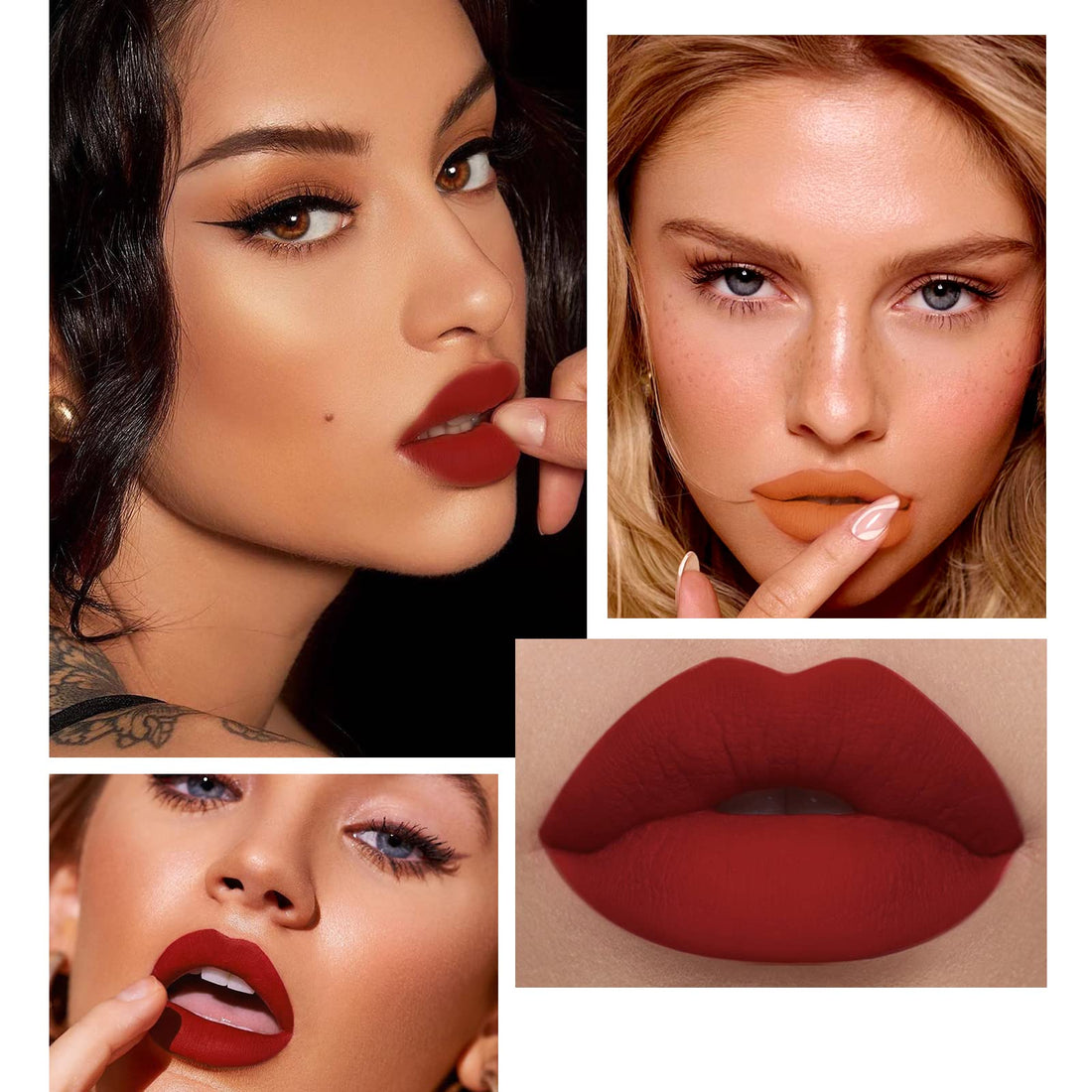 BestLand 12Pcs Makeup Matte Lipstick Lip Kit, Non-Stick Cup Not Fade Velvety Liquid Lipstick Waterproof Long Lasting Durable Nude Lip Gloss, labiales mate 24 horas originale (Natural Lip Collection)