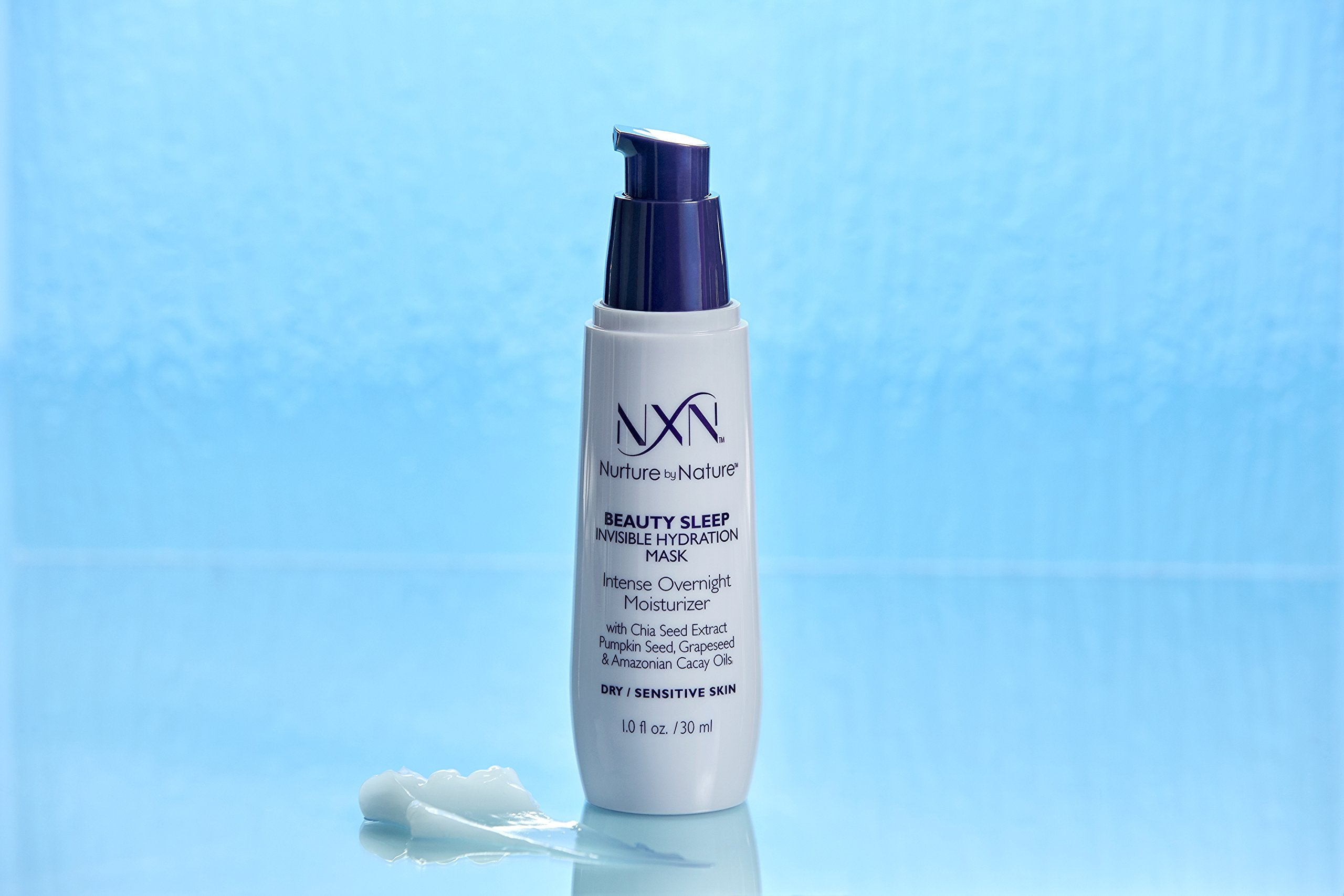 NxN Beauty Sleep Invisible Overnight Moisturizer Super Hydrating Face Mask Natural & Organic Anti-Aging Formula for Dry/Sensitive Skin, 1 Fl Oz