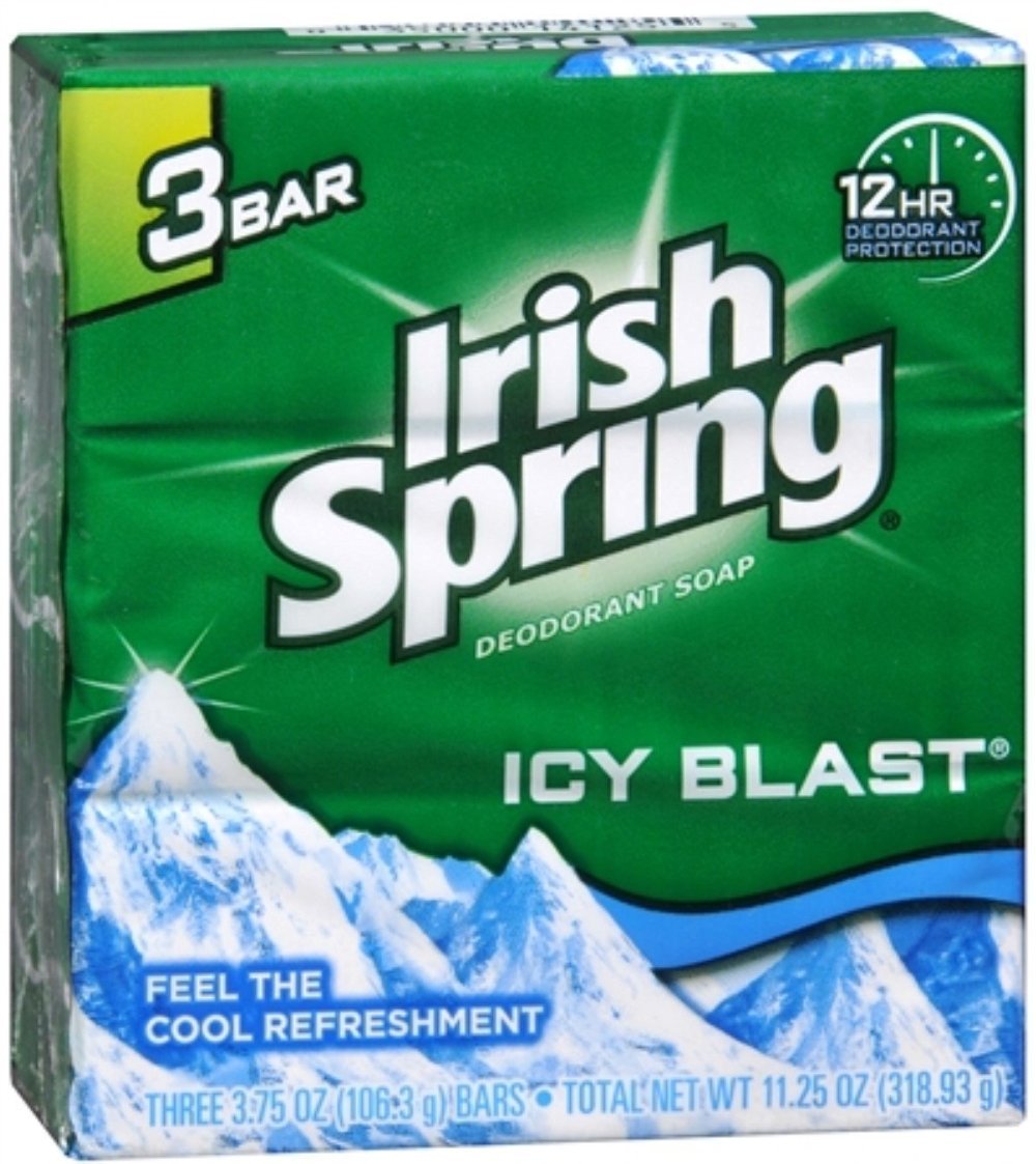 Irish Spring Deodorant Soap, IcyBlast, 4 oz, 2 Pack