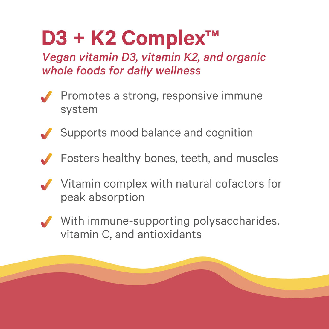 PURE SYNERGY D3 + K2 Complex | Vegan Vitamin D3 K2 Complex | Organic Vitamin D3 Supplement with Vitamin K2 and K1 Plus Organic Whole Foods | Supports Bone, Brain, and Immune Health (60 Capsules)