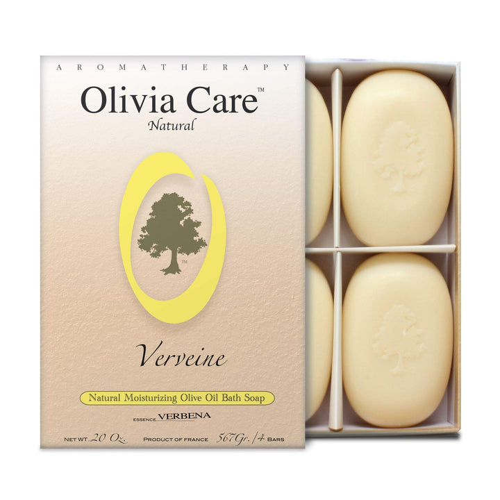 Olivia Care Hard Top Gift Box of 4 Soaps, Verbena, 20-Ounce Boxes