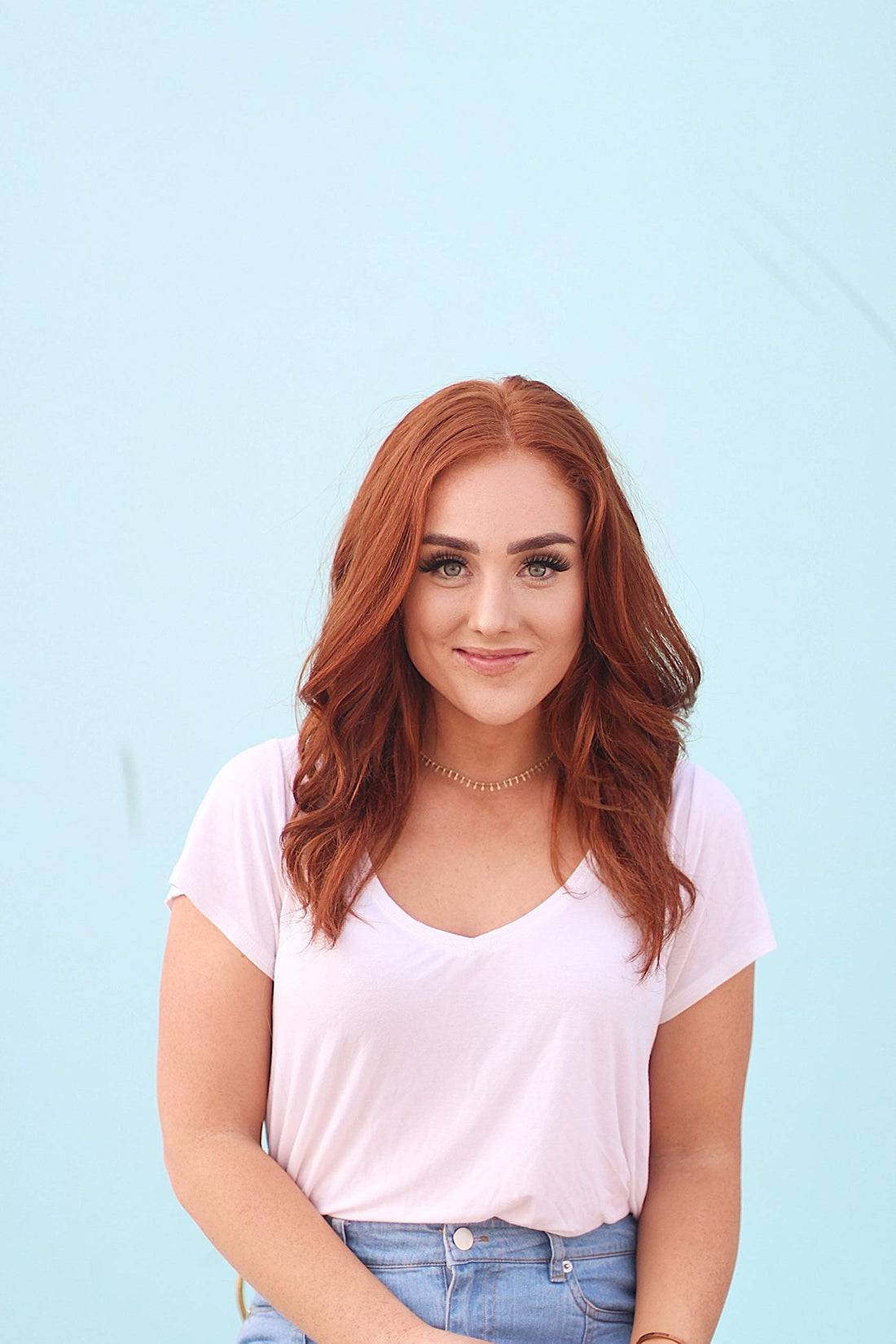 TRESSMATCH 20 -22 Remy (Remi) Human Hair Clip in Extensions Dark Auburn (Color #33) 10 Pieces(pcs) Full Head Luxury Set [Set Weight:5.3oz/150grams)