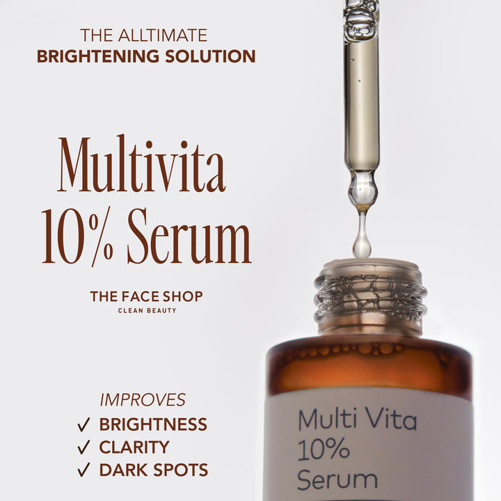 The Face Shop Alltimate Multivita 10% Serum, Vitamin C Face Serum, Brightening & Hydrating Vegan Facial Serum for Sensitive Skin, Dark Spot Correcting Glow Serum, Even Skin Tone, Korean Skin Care