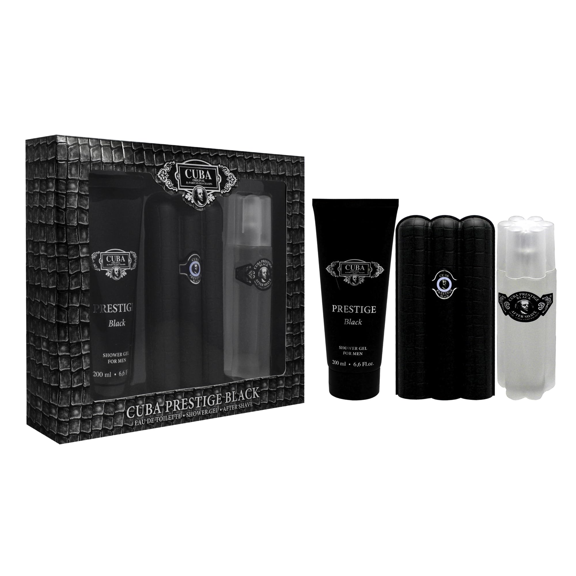 Cuba Prestige Black Parfums Des Champs for Men, 3 Count