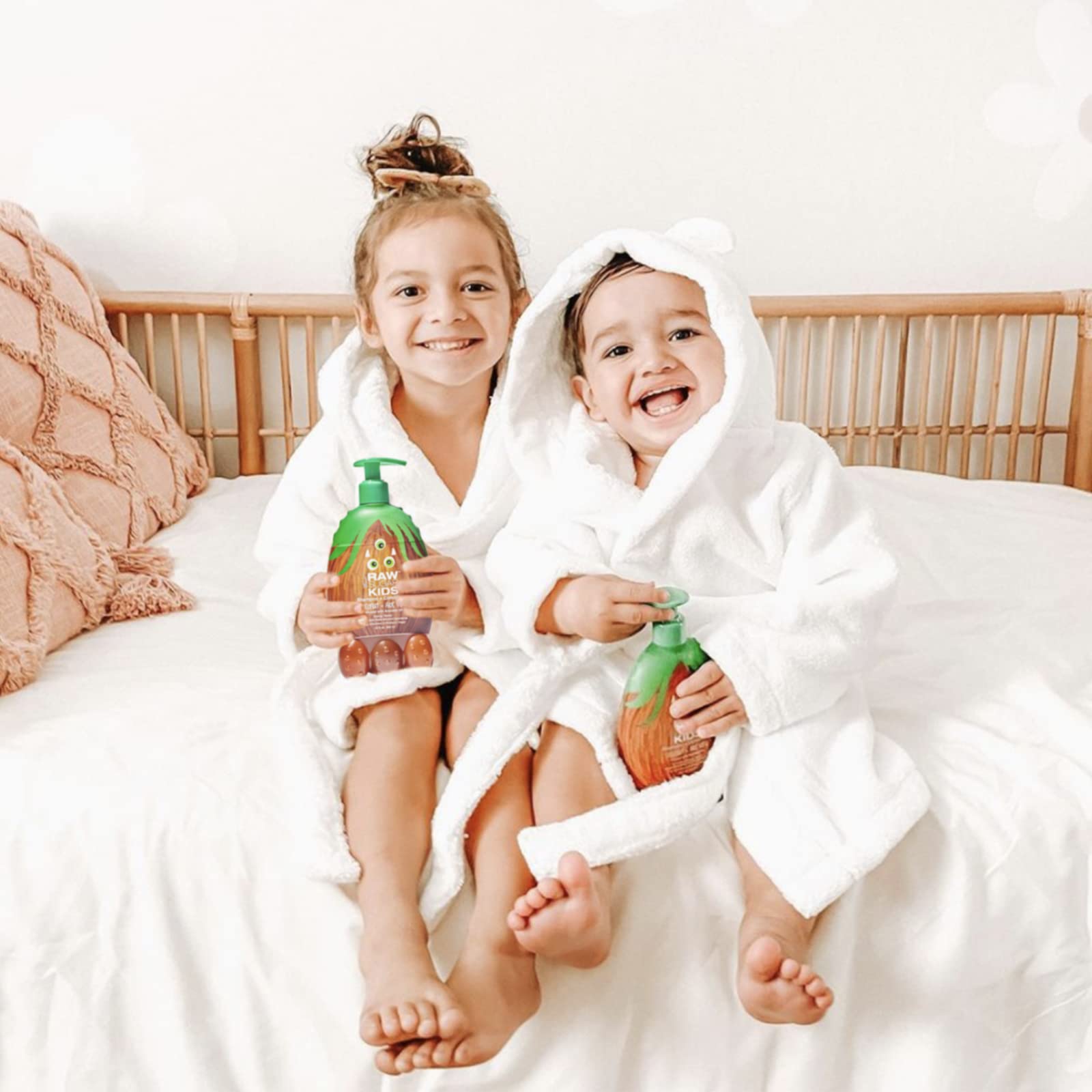 RAW SUGAR Kids' 2-in-1 Shampoo + Conditioner - Coconut + Aloe Vera - 12 oz