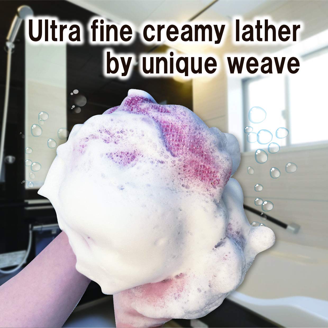 Extra Rough, Exfoliating Washcloth [Made in Japan] Exfoliating Towel Special Texture Makes Fluffy Foam Lather, Back Scrubber, Dead Skin Cell Remover [Loofah for Women and Men] (RD)