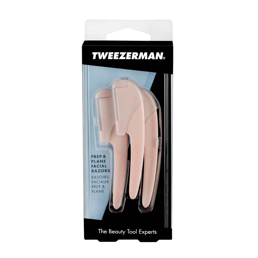 Tweezerman 1026-R Prep and Plane Facial Razors for Hair Removal and Exfoliation