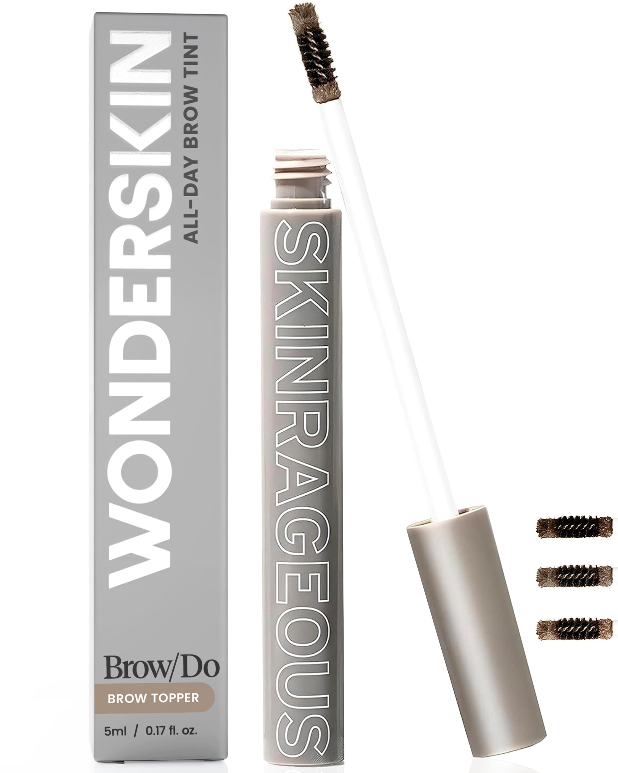 Wonderskin Brow/Do Eyebrow Gel Topper - Skinrageous All-Day Eyebrow Tint Mascara, Long-Lasting, Waterproof & Transfer-Proof Tinted Brow Gel Topper (Brunette)