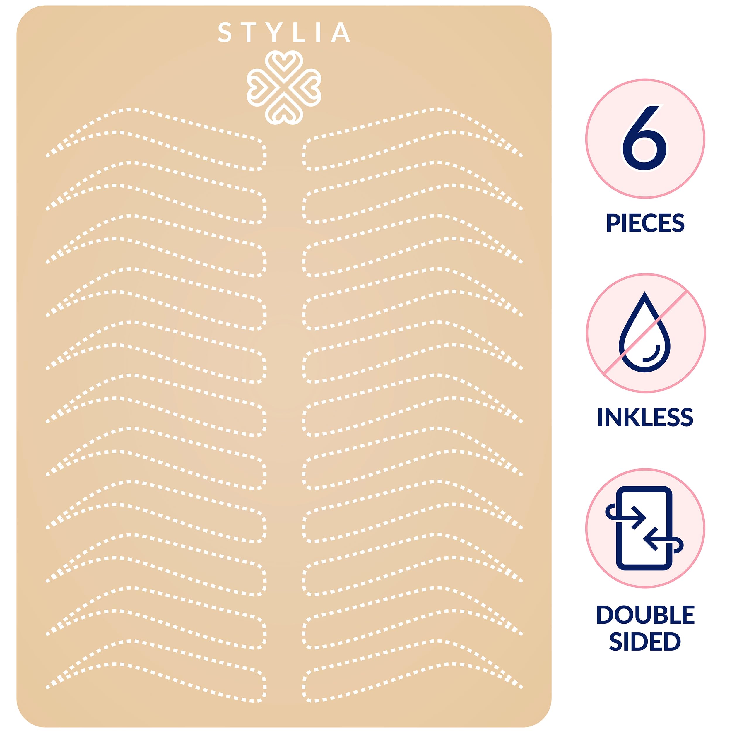 Stylia Microblading Eyebrow Practice Tattoo Skin, 3mm Tattoo Practice Skin, Fake Skin for Tattoo, Fake Skin Tattoo Skin, Fake Tattoo Skin, Real Skin Tattoo Skin, Tattoo Skin Practice Kit (6 PC)