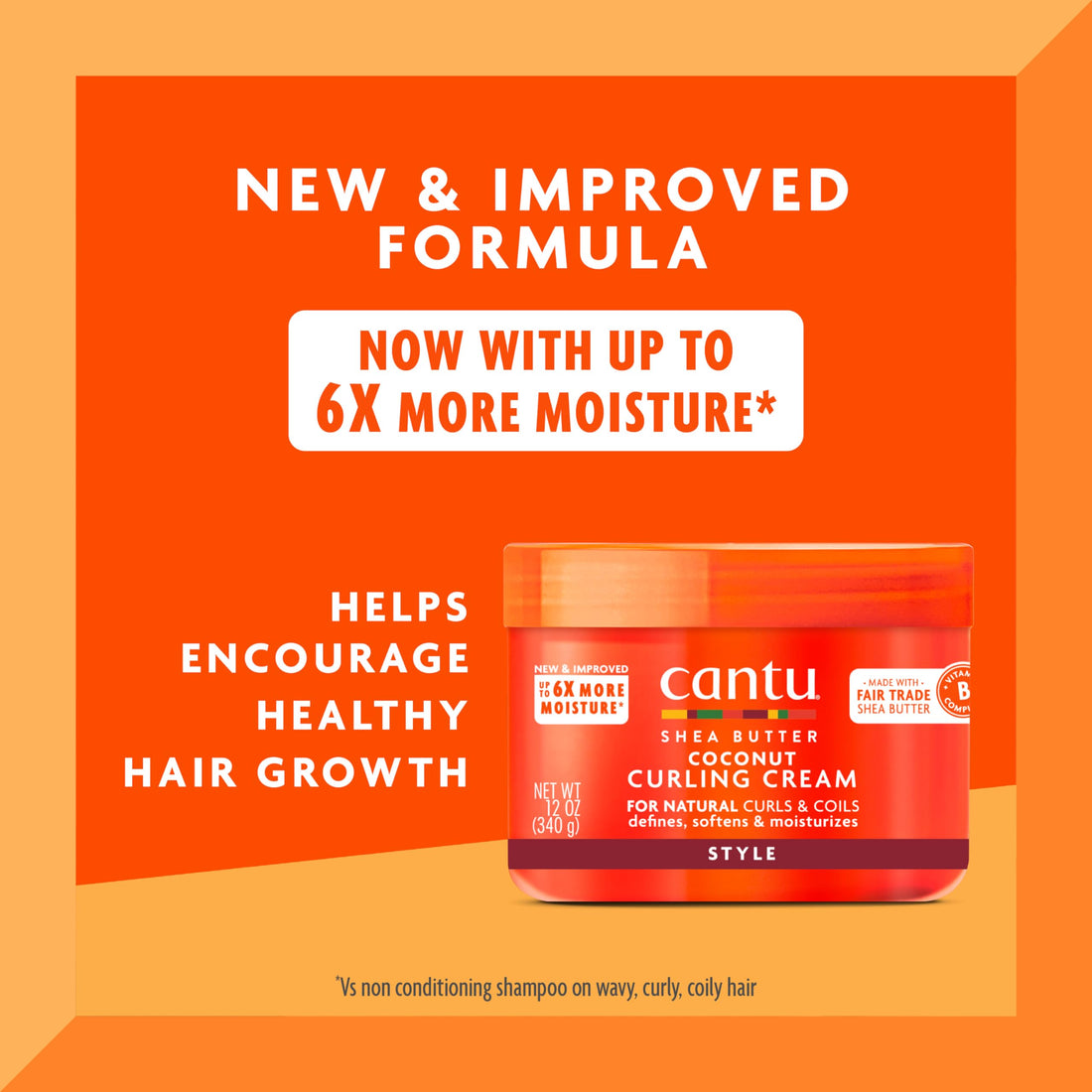 Cantu Shea Butter Coconut Curling Cream, 12 Ounce (Pack of 4)