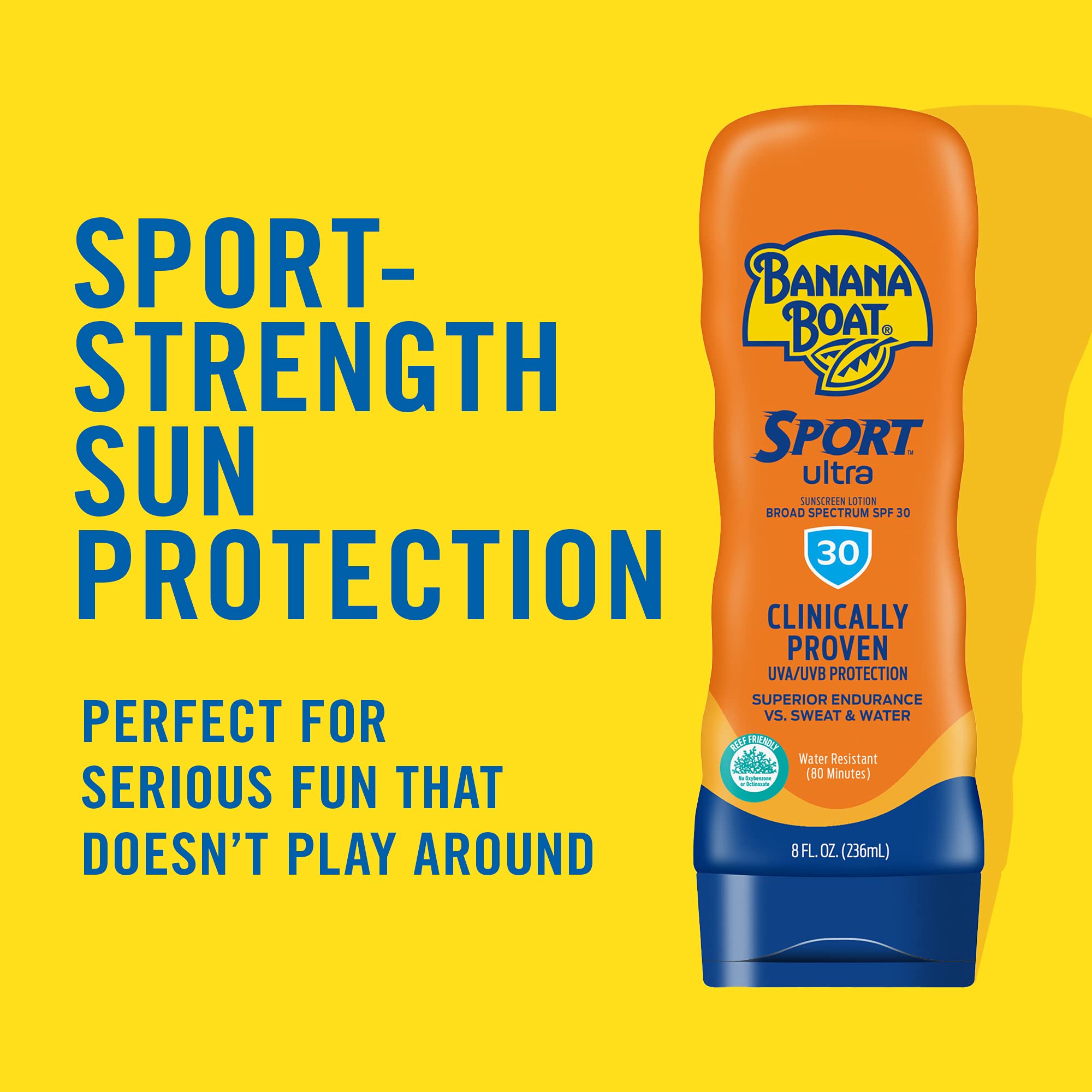 Banana Boat Sport Performance Sunscreen Lotion Spf 30, 8 Ounce