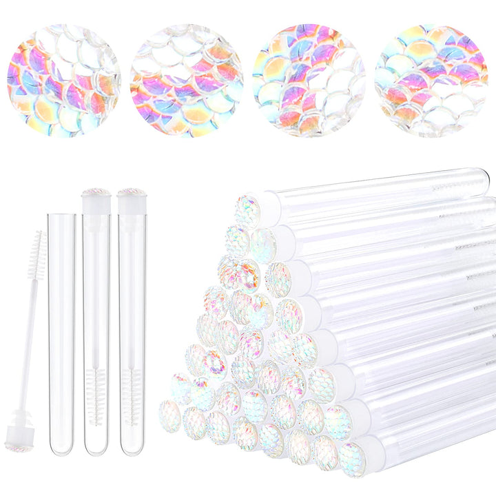 Dming 50pcs Lash brush Mascara wands and tubes Spoolies for eyelash extensions Mascara wand tubes scale white