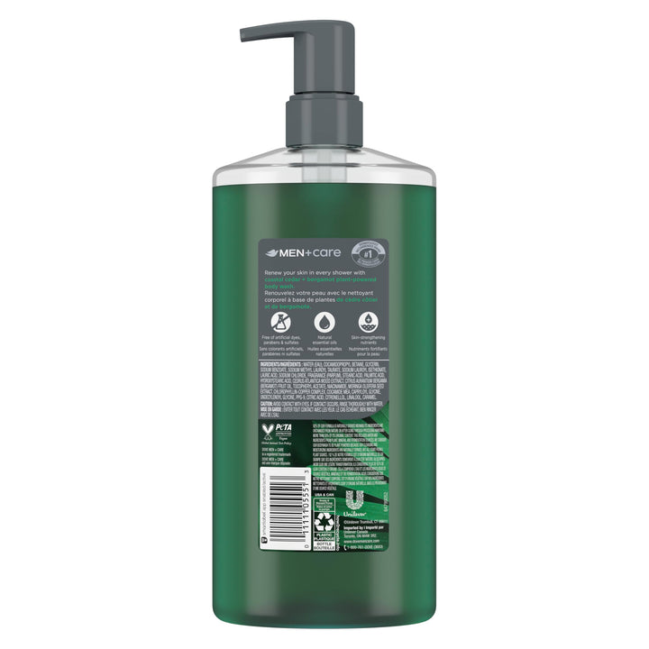 DOVE MEN + CARE Body Wash Coastal Cedar to Rebuild Skin in the Shower with Plant-Based Cleansers and Moisturizers 26 oz
