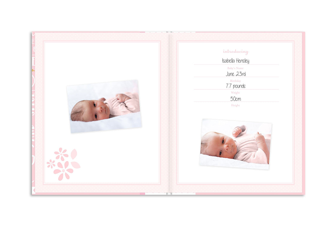 Lil Peach First 5 Years Dream Big Wordplay Baby Memory Book, Baby Keepsake Journal, Gift For New And Expecting Parents, 46 Fill In Pages, Pink